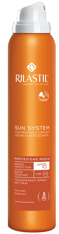 Rilastil Sun System Spray Solare Trasparente SPF 15 Protezione Corpo 200 ml