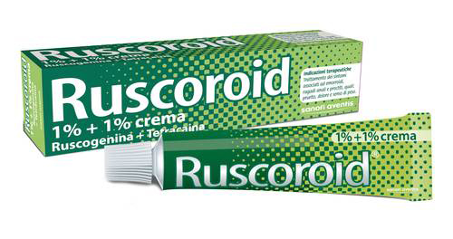 Ruscoroid - Crema rettale per emorroidi con 1% + 1% di Ruscogenina - 40 g