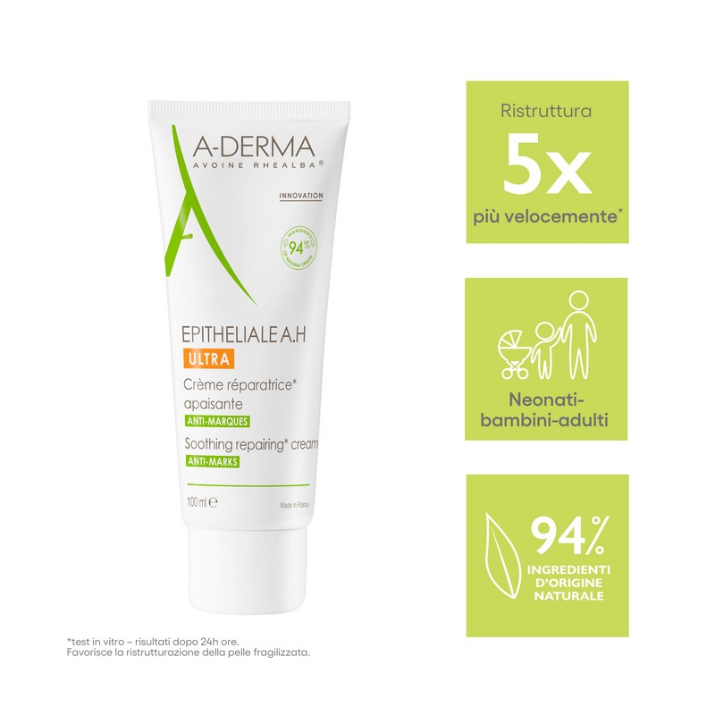 A-Derma Epitheliale A.H Ultra Crema ristrutturante lenitiva, pelle fragilizzata, 100ml