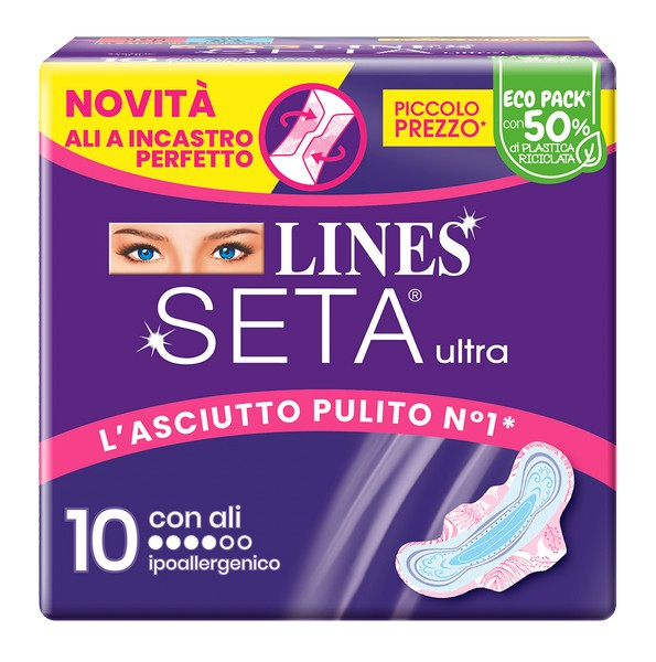 LINES SETA ULTRA ALI - ASSORBENTI NOTTE E FLUSSO ABBONDANTE 10PZ