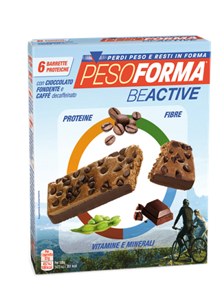 Pesoforma Beactive - Barrette Proteiche Cioccolato Fondente e Caffè Decaffeinato - 6x31 g