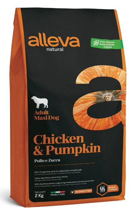 ALLEVA NATURAL DOG ADULT CHICKEN AND PUMPKIN MAXI KG 2 - P00208