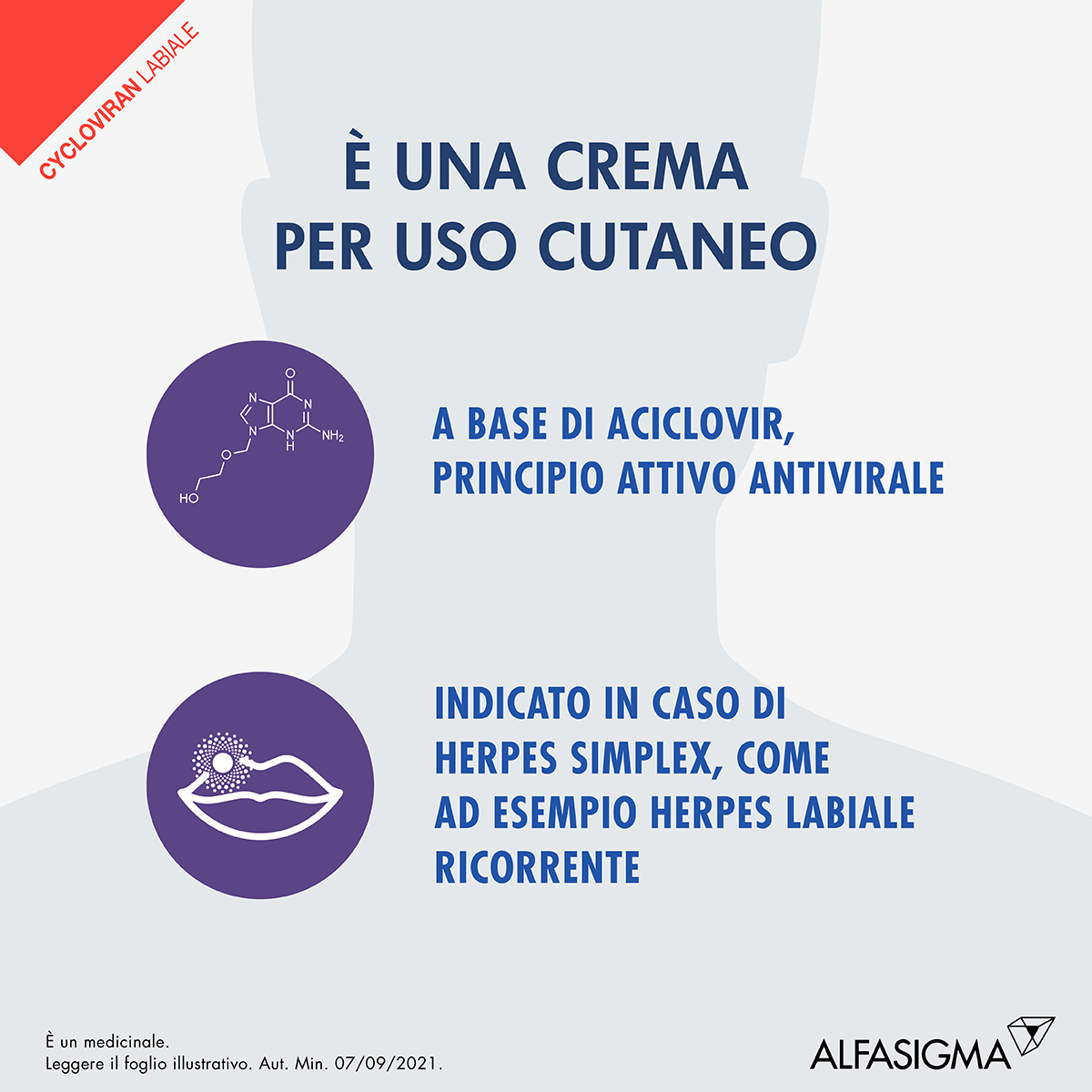 Cycloviran Labiale Crema 5% Aciclovir Herpes 2g
