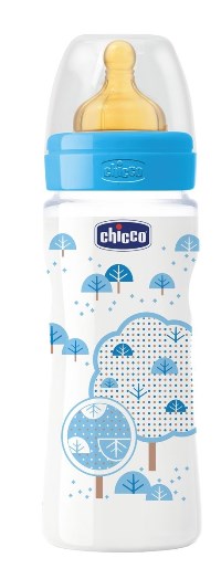 Chicco Biberon Well Being Polipropilene Boy Caucciu 330 ml +4m