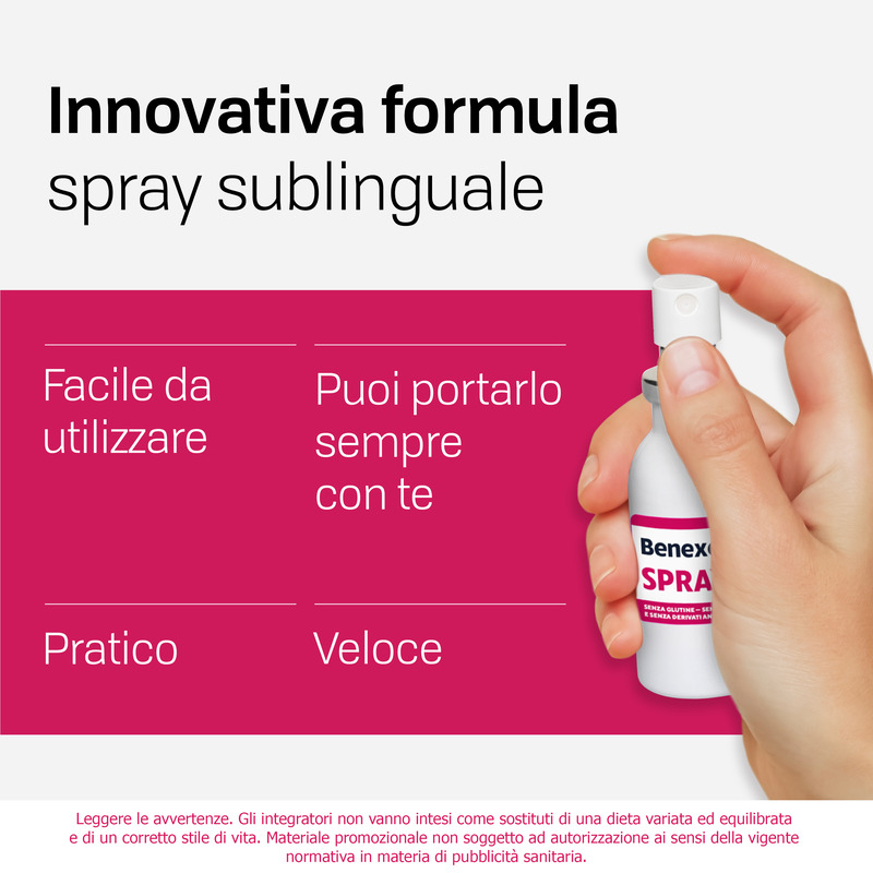 Benexol Spray Integratore alimentare di Vitamina B12 ad Alto Dosaggio, con Edulcorante, Flacone da 15ml