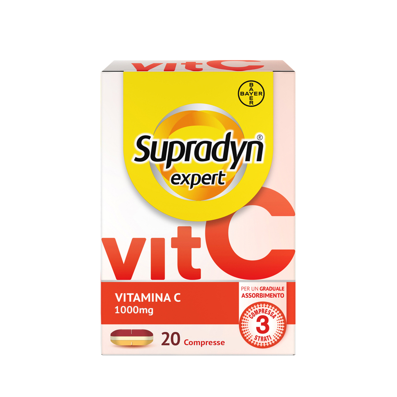 Supradyn Expert Vitamina C 1000mg Integratore Sistema Immunitario, 20 Compresse Assorbimento Graduale