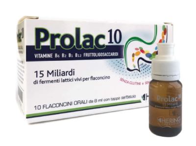 Prolac 10 Hering - Integratore a base di fermenti lattici vivi - 10 flaconcini da 8 ml