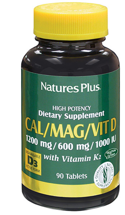 Nature's Plus Cal/Mag/Vit D3 con Vitamina K2 Integratore Vitaminico
