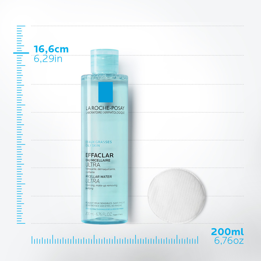 La Roche-Posay Effaclar Detergente Viso Acqua Micellare per pelle grassa per pelle mista, grassa o a tendenza acneica 200 ml