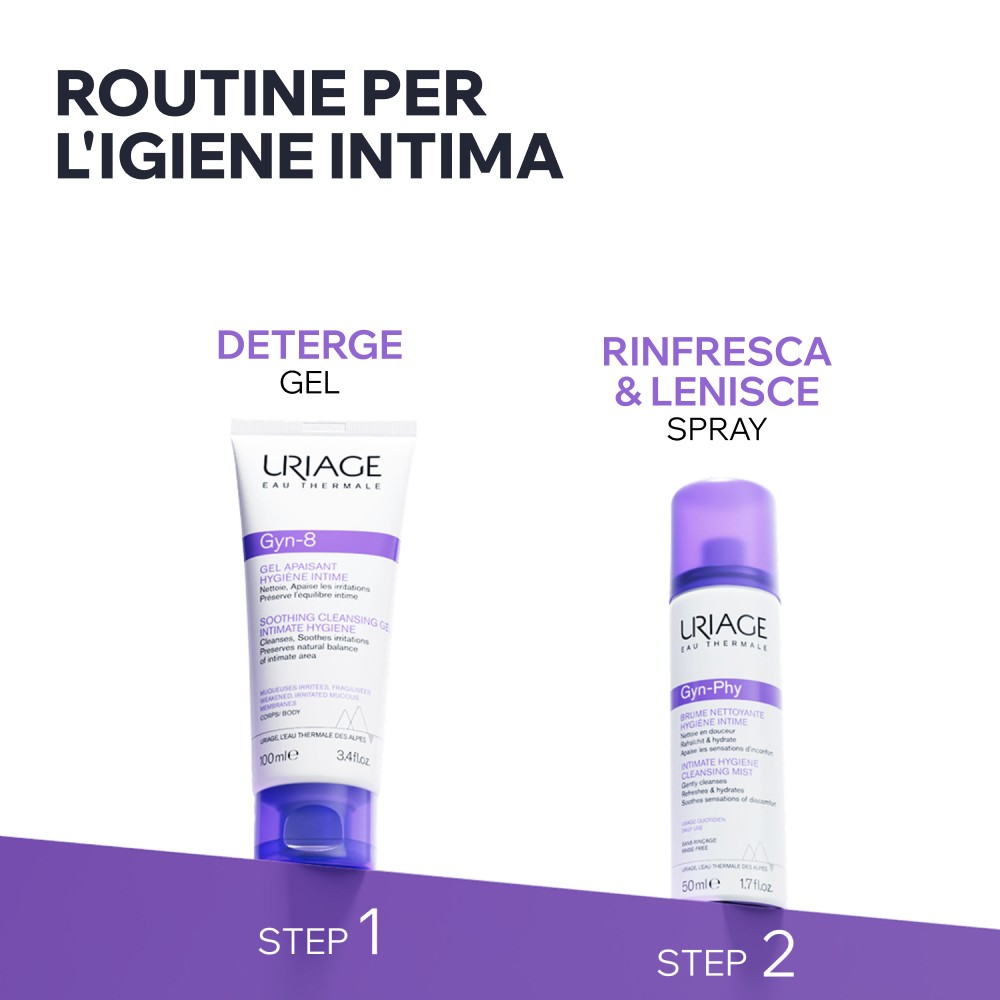 Uriage GYN-8 - Gel Detergente Lenitivo Per L'Igiene Intima 100 ml