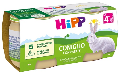 OMO HIPP Coniglio+Verd.2x80g