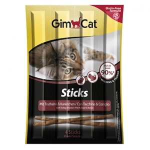 GIMBORN GIMCAT GATTO SNACK GRAIN FREE STICKS TACCHINO CONIGLIO 4PZ 20GR