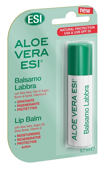 ESI Aloe Vera Protezione 20 Balsamo Idratante Labbra 1 Stick 5,7 ml