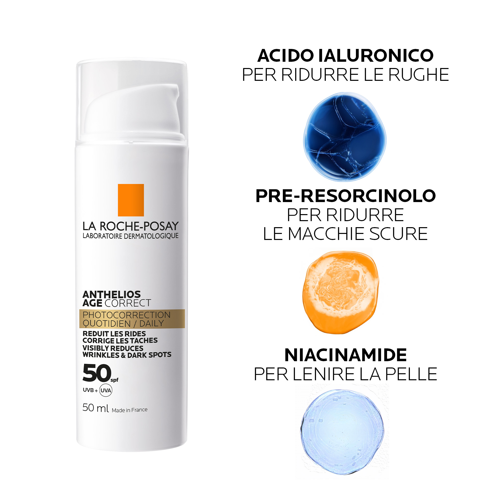 La Roche Posay ANTHELIOS AGE CORRECT Crema solare Trattamento foto-correttivo 50 SPF 50 ml 