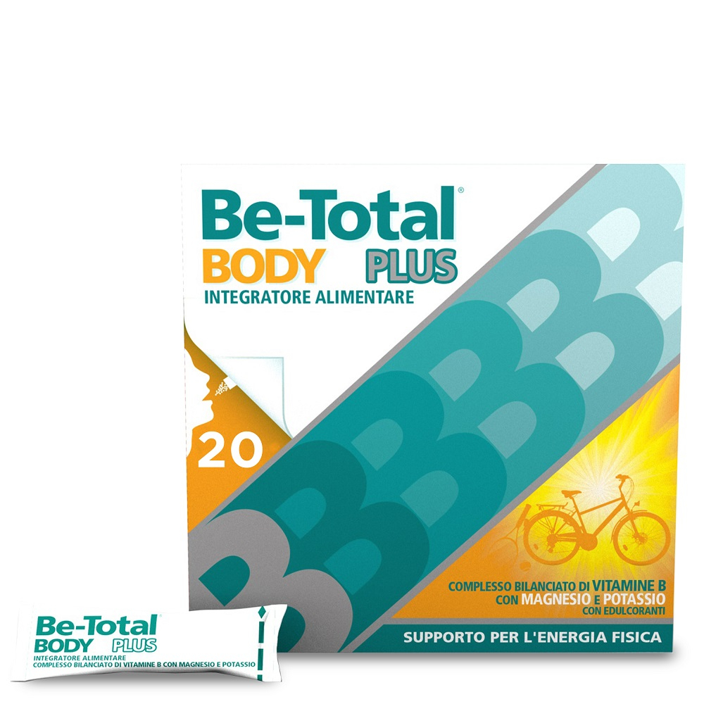 Be-Total Body Plus Integratore Alimentare Vitamina B Magnesio Potassio per Adulti 20 Bustine