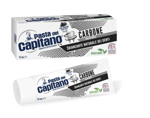 PASTA DEL CAPITANO DENTIFRICIO CARBONE VEGETALE ATTIVO Sbiancante naturale in PASTA NERA 100ML