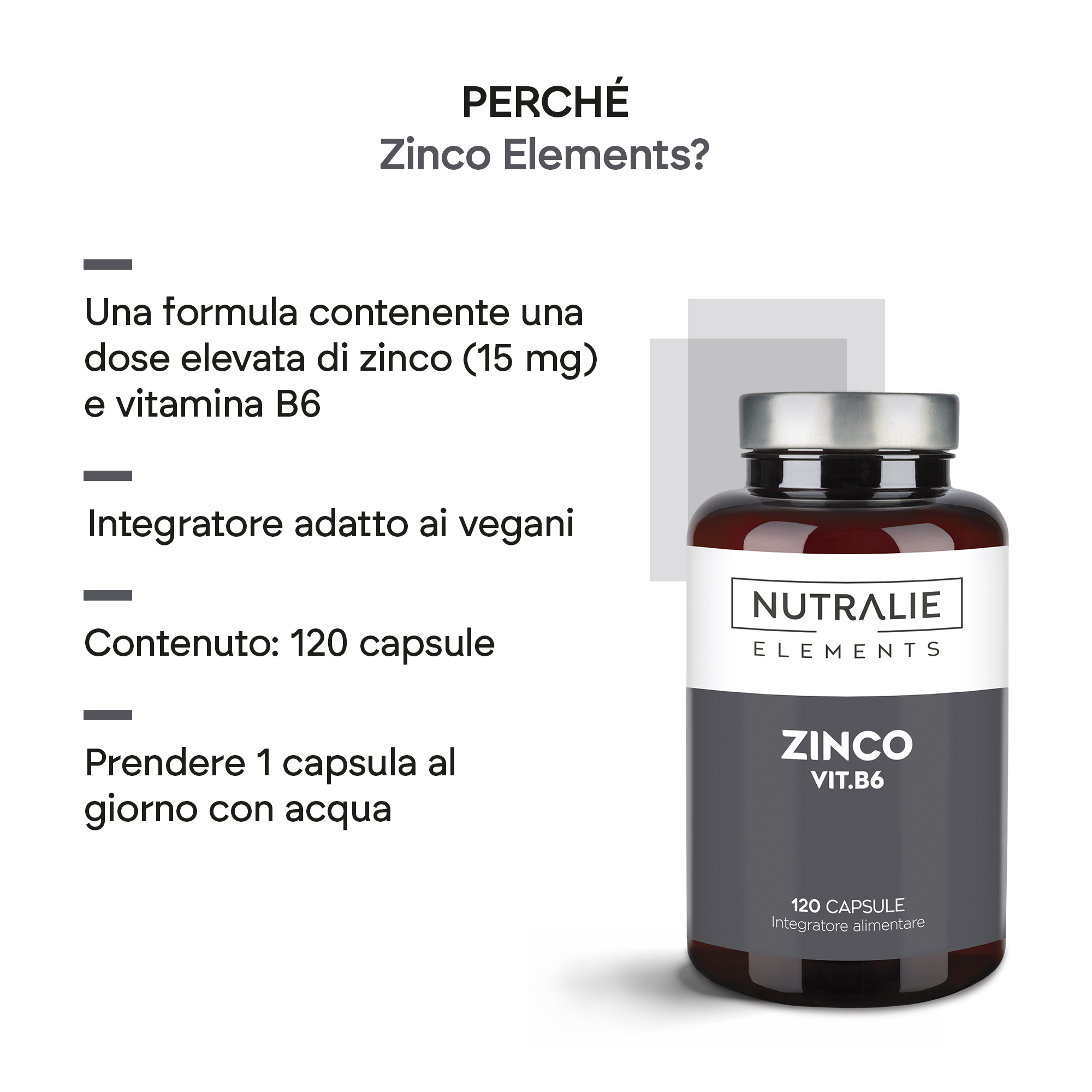 Nutralie Zinco 120 Capsule - Integratore Di Zinco E Vitamina B6
