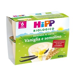 Hipp Biologico Hipp Merenda al latte vaniglia e semolino 4x100 g