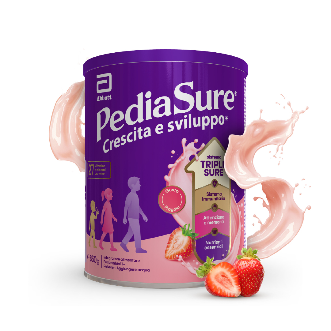 PediaSure Crescita E Sviluppo Gusto Fragola 850 g - Integratore Multivitaminico Per Bambini