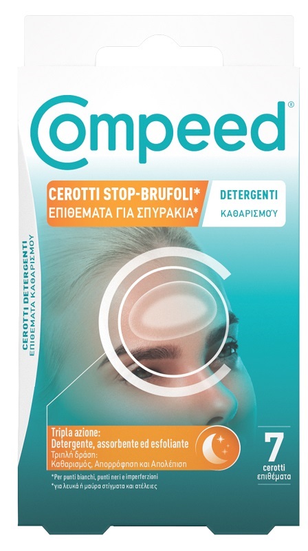 Compeed Stop Brufoli - Cerotti Detergenti - Detergono, Assorbono Ed Esfoliano - Cerotti Idrocolloidali Per Brufoli - Ideali Anche Per L'Uso Notturno - 7 Cerotti