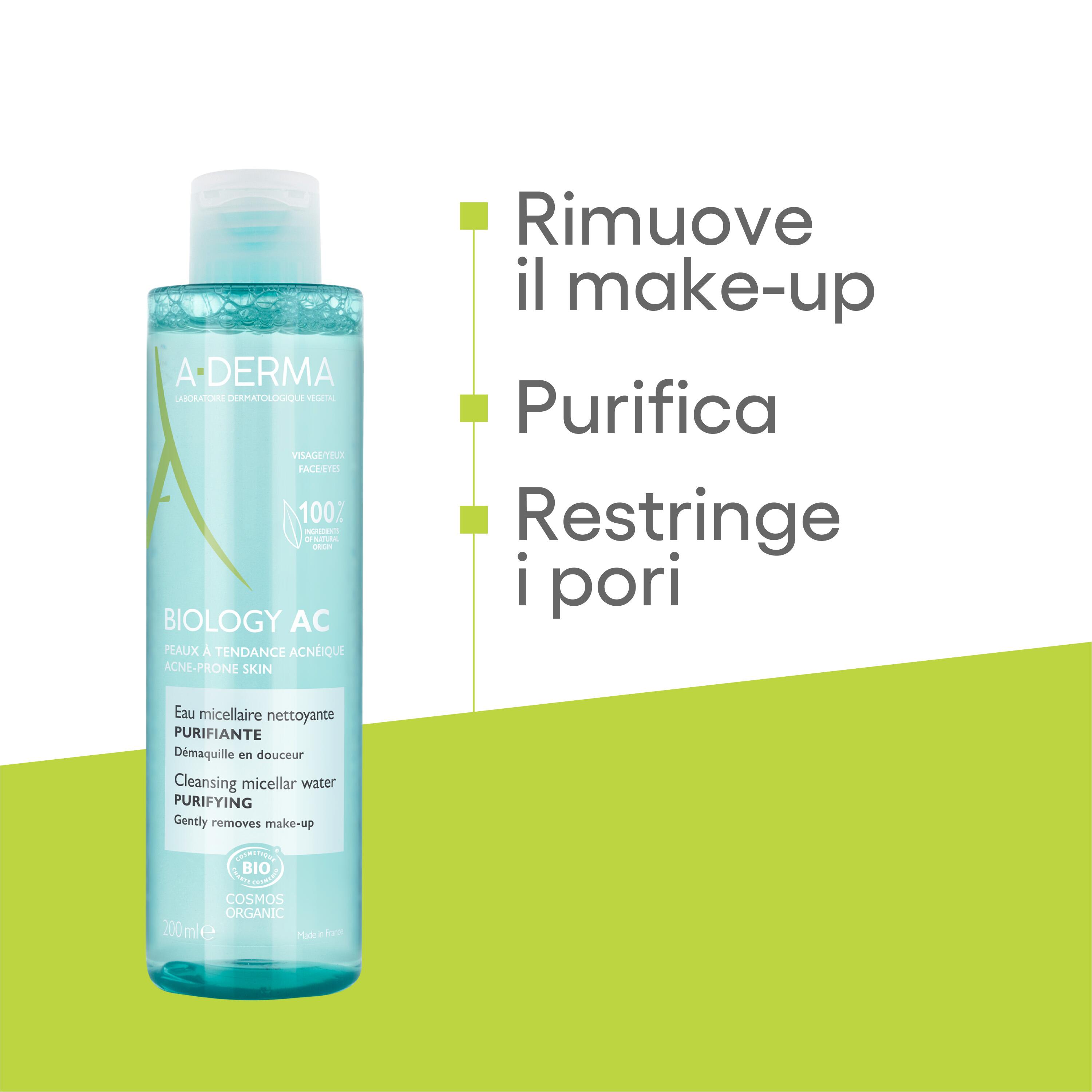 A-Derma - Biology AC Acqua Micellare Detergente Struccante Viso E Occhi 200 ml