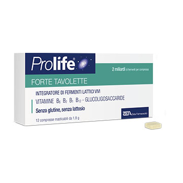 Prolife Forte Tavolette - Integratore Di Fermenti Lattici Vivi - 12 Compresse Masticabili