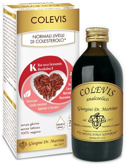 Colevis Liquido Analcolico - Integratore per i normali livelli di colesterolo - 200 ml