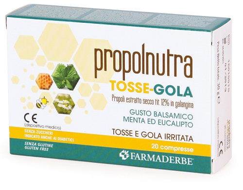 Farmaderbe Propolnutra Tosse e Gola 20 compresse masticabili