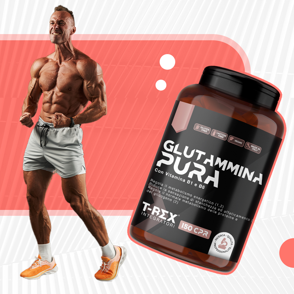 T-Rex Integratori Glutammina Pura 150 Compresse - Integratori Per Sportivi