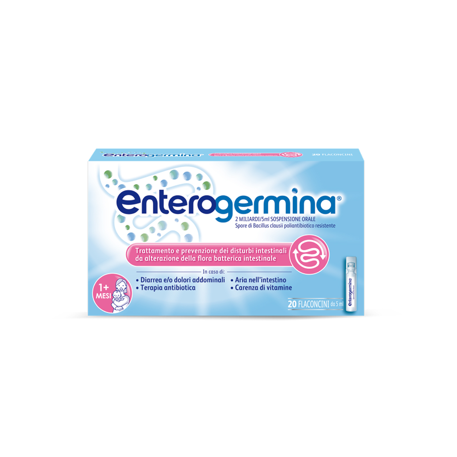 Enterogermina Sospensione Orale - 2 Miliardi - 20 Flaconcini - 5Ml