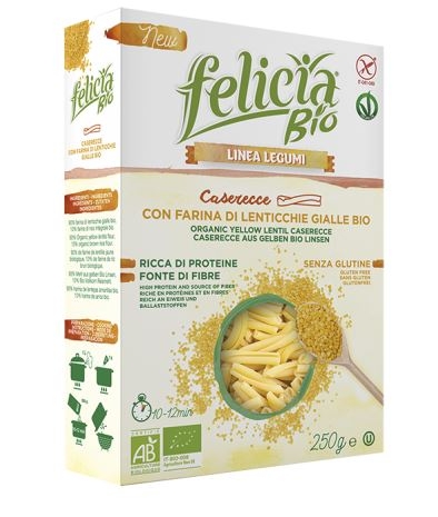 FELICIA BIO CASERECCE CON FARINA DI LENTICCHIE GIALLE BIOLOGICO 250G