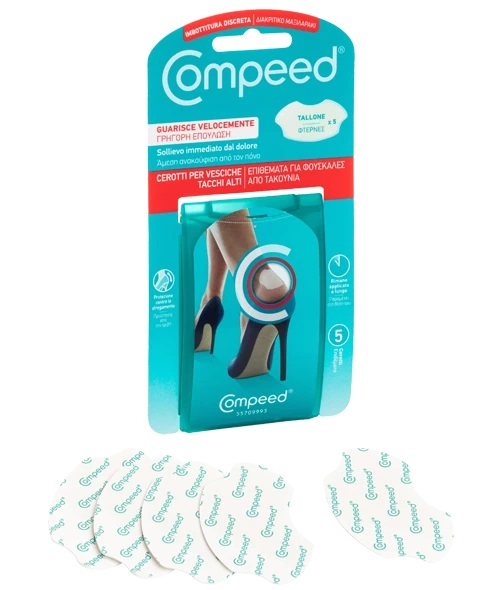 Compeed Cerotti Per Vesciche, A Lunga Durata E Guarigione Veloce - Ideali Per Tacchi Alti, 5 Cerotti