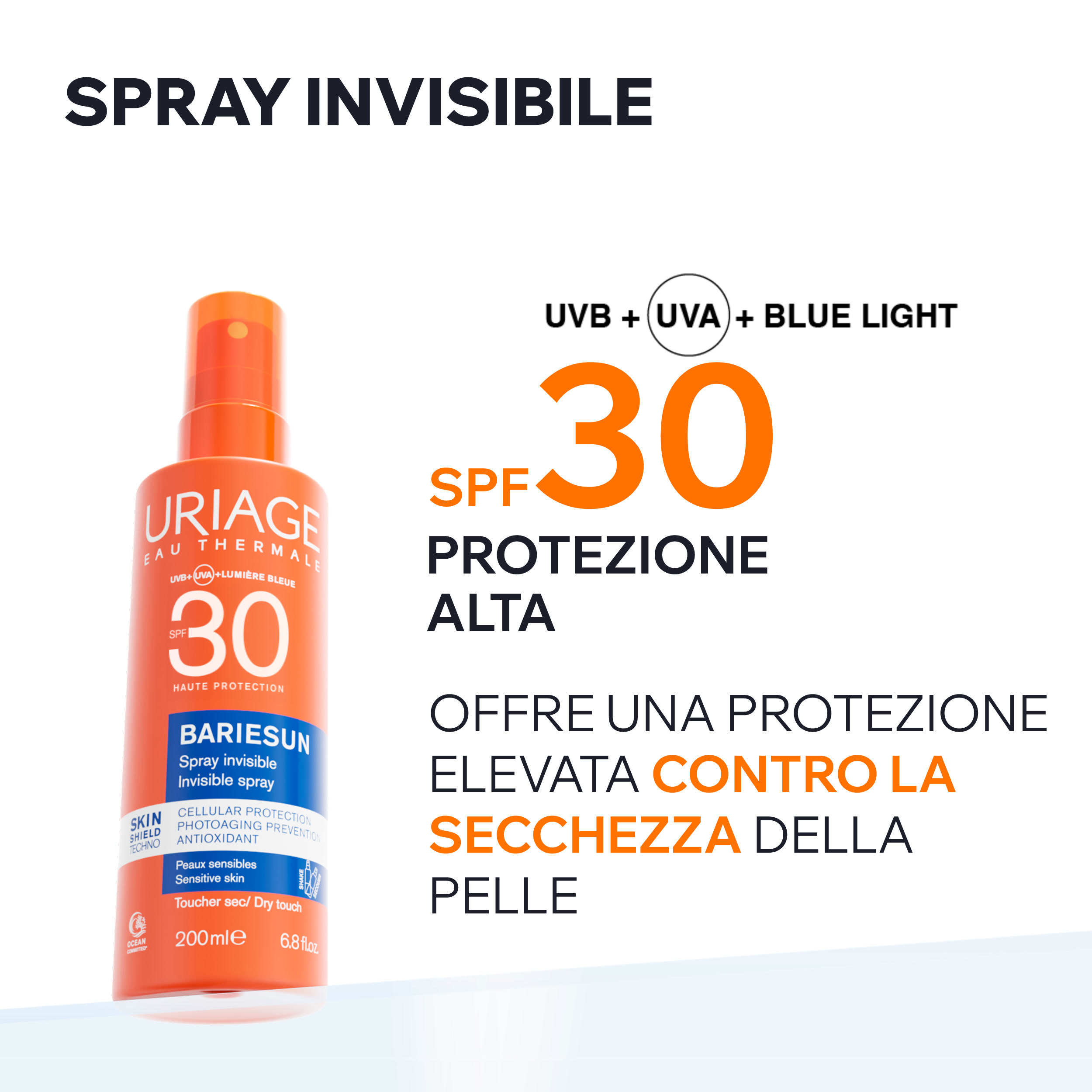 Uriage - Bariésun Spray Solare Invisibile SPF30 Viso E Corpo 200 ml