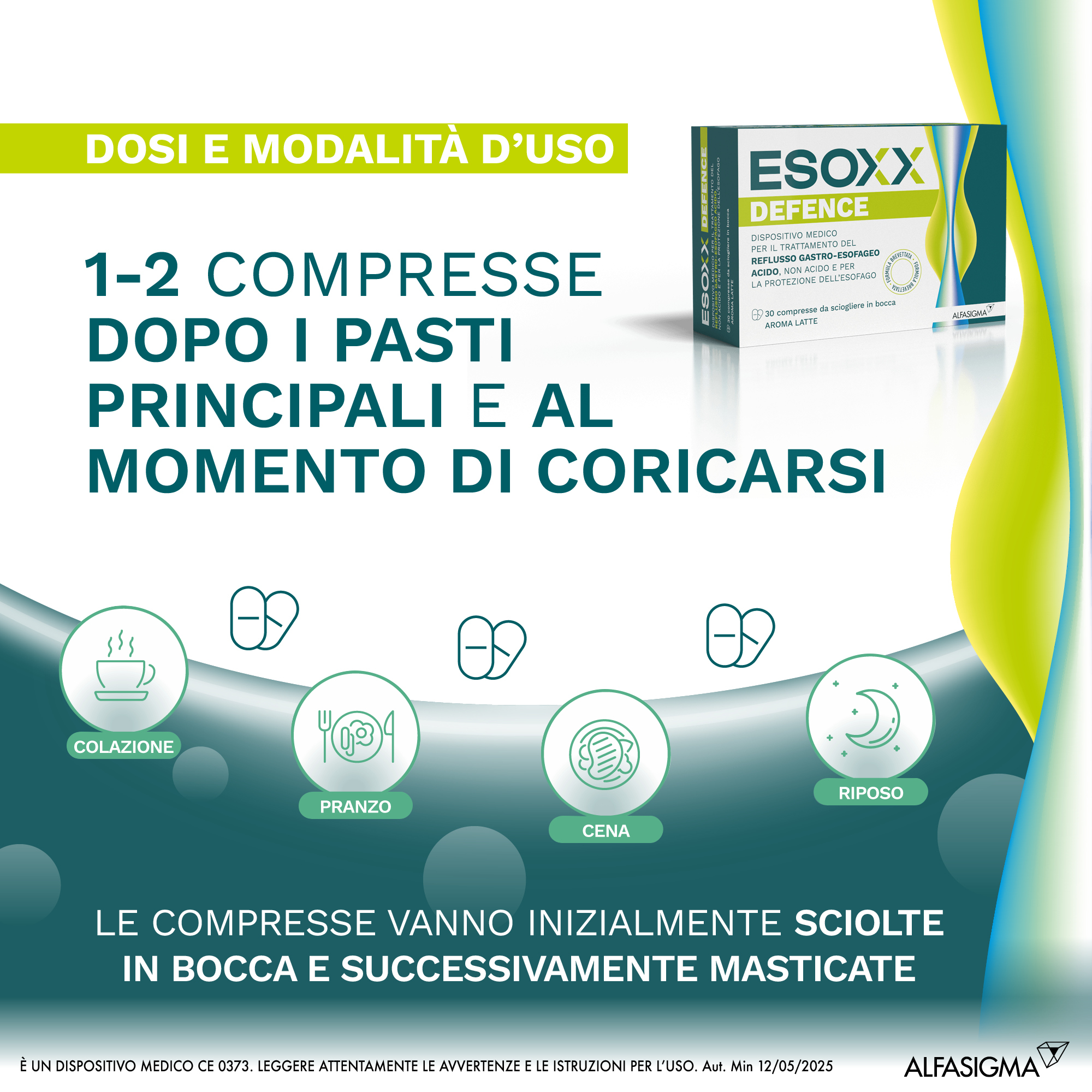 Esoxx Defence - dispositivo medico per sintomi da reflusso gastro esofageo, utile in caso di bruciore di stomaco -  30 compresse masticabili