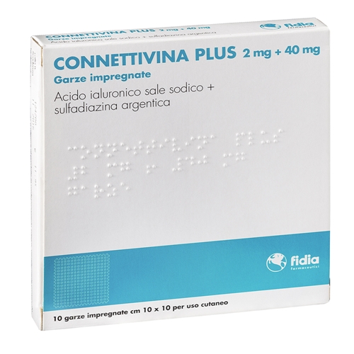 Connettivina Plus 10 Garze Cicatrizzanti 2mg+40mg