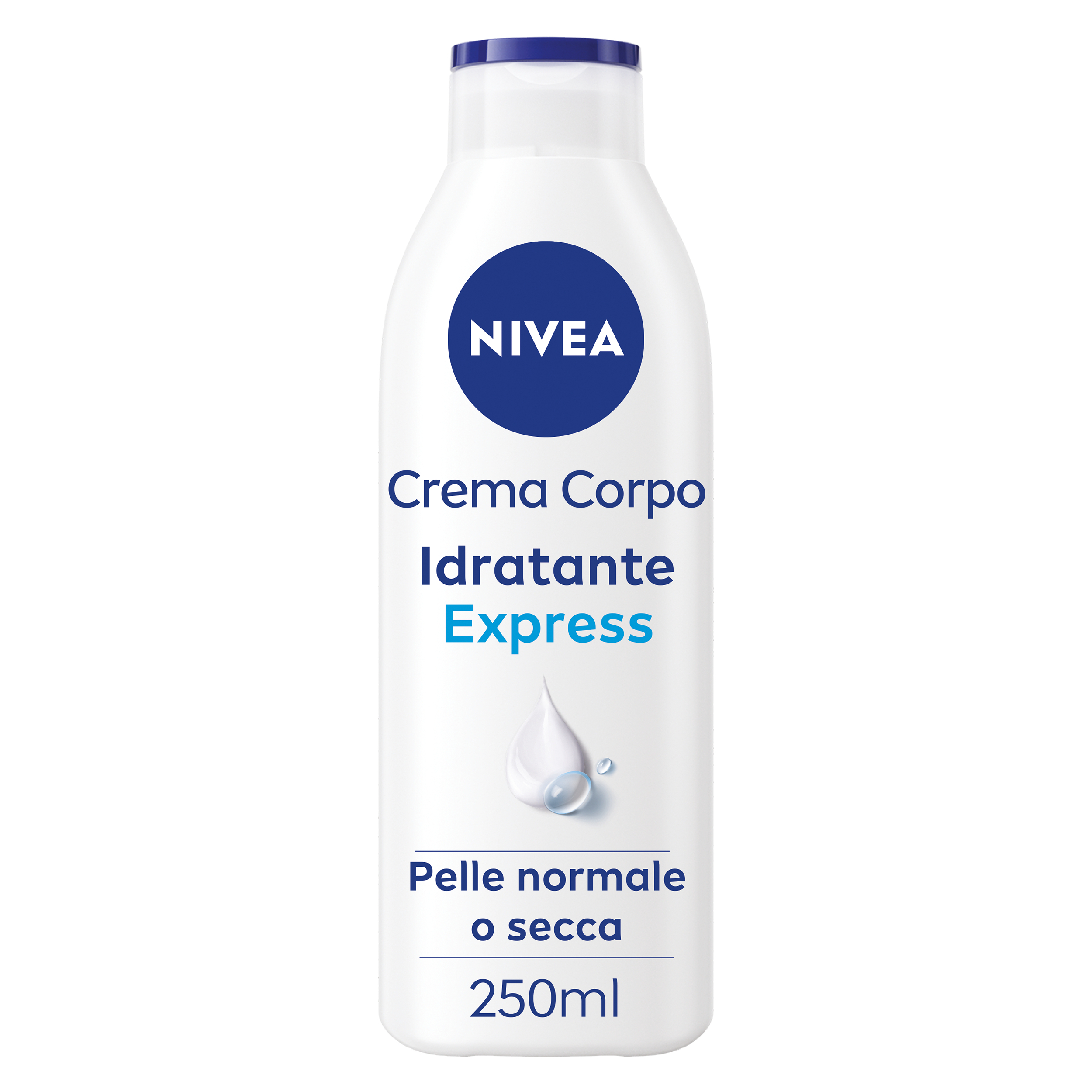 Nivea Crema Corpo Idratante Express 250 ml, Crema corpo idratante 72 ore per pelle normale e secca