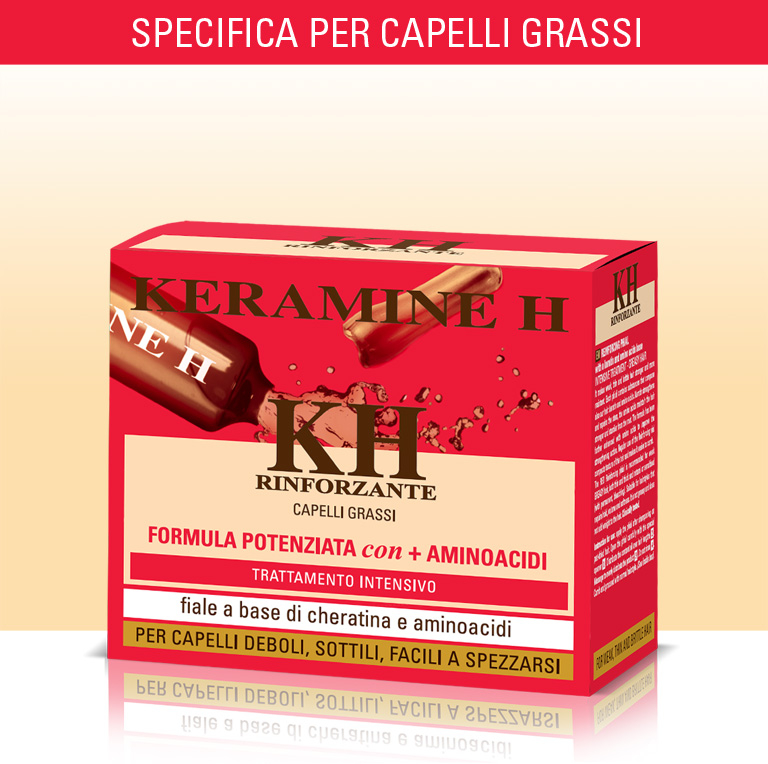 Keramin H Fascia Rossa Integratore Per Capelli Grassi 10 Fiale 10 ml