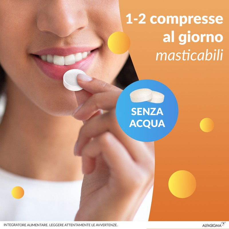 Carnidyn Plus Integratore Alimentare a base di Sali minerali, Carnitina, vitamine, per Stanchezza Mentale e Fisica, utile in caso di spossatezza, 18 Compresse Masticabili Senza Acqua da 3g, Gusto Agrumi