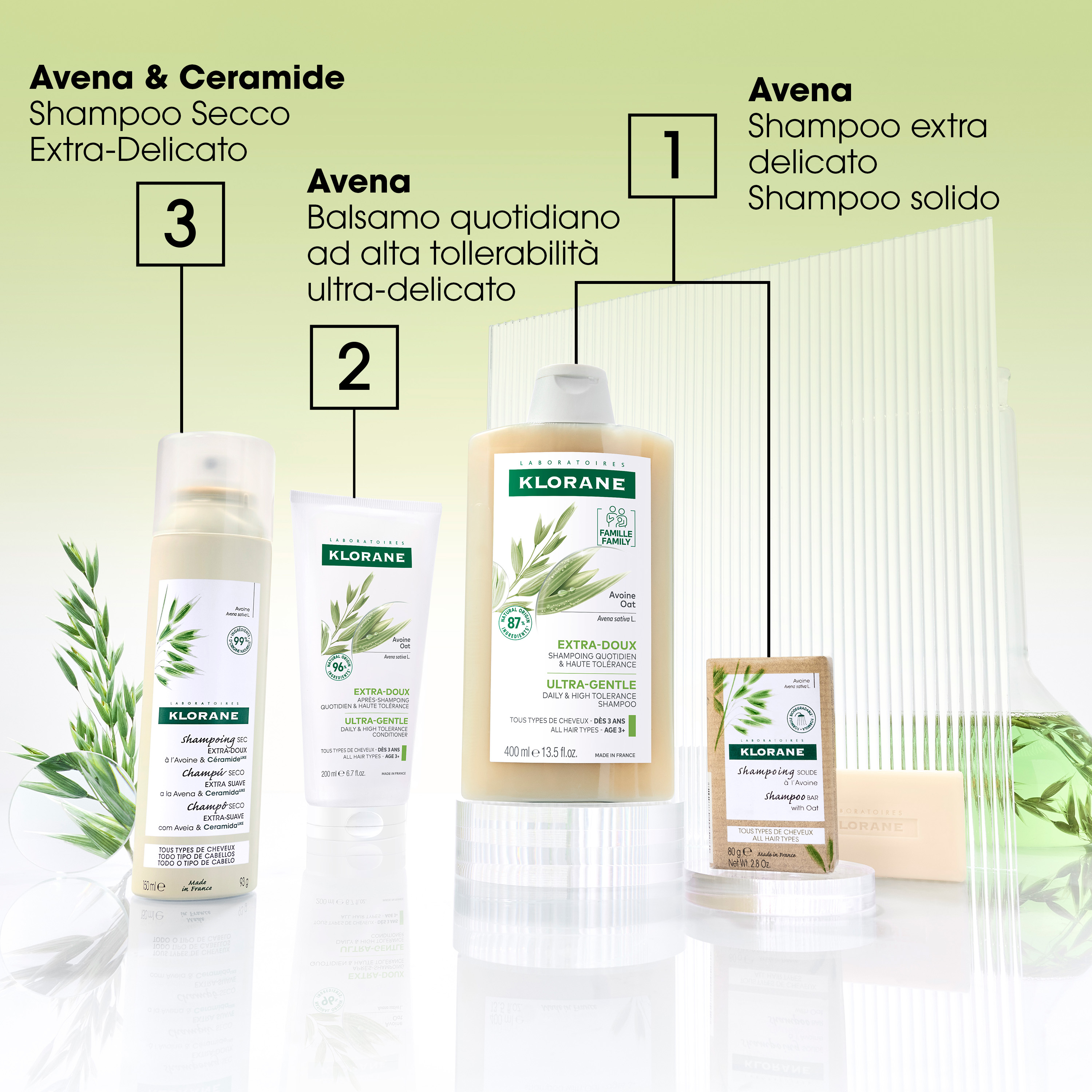 Klorane Shampoo Secco Extra-Delicato all'Avena & Ceramide Capelli Scuri 150ml