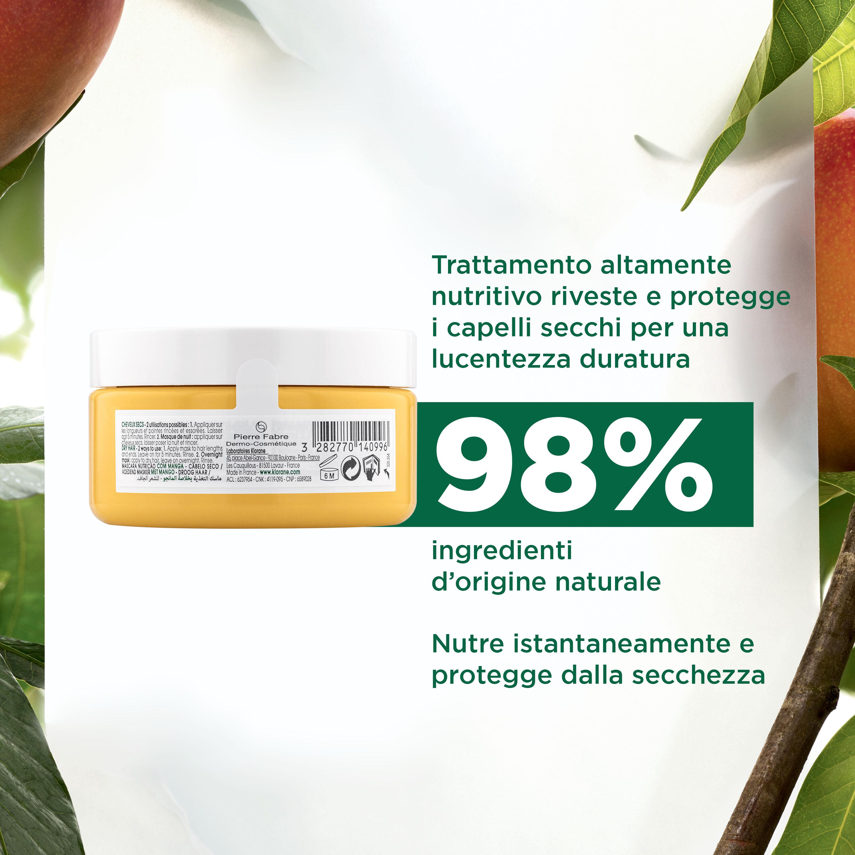 Klorane - Maschera Nutritiva Al Mango Per Capelli Secchi 150 ml