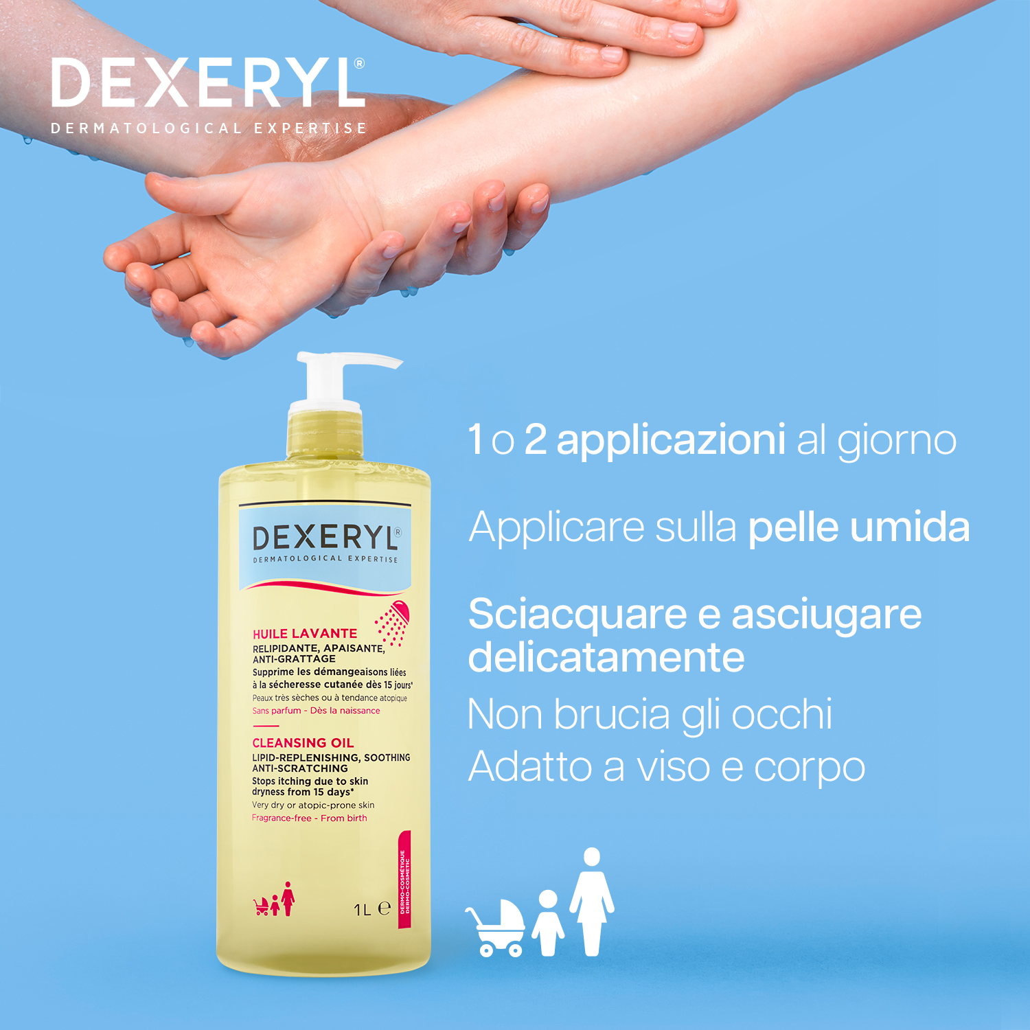 Dexeryl - Olio Lavante Antiprurito Per Pelle Secca E A Tendenza Atopica 1 Litro