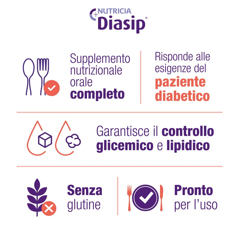 Diasip Integratore Per Diabetici Gusto Cappuccino 4x200 ml