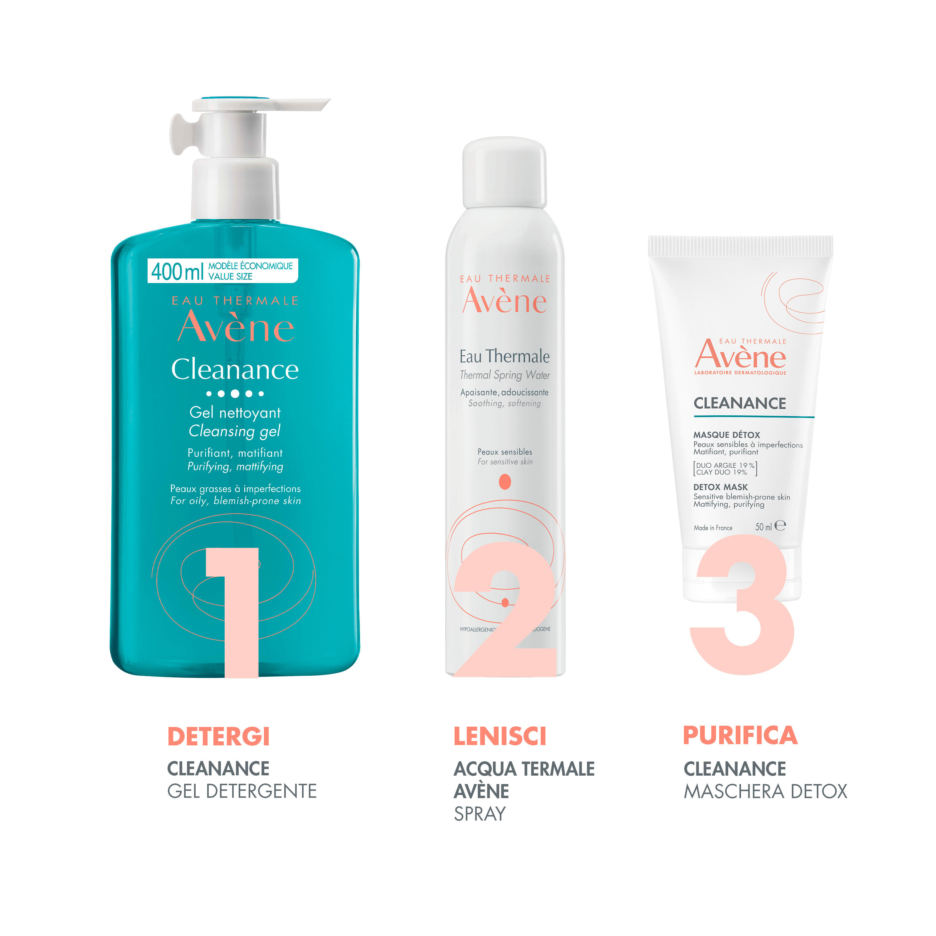Eau Thermale Avène Cleanance Maschera Detox, Purifica, opacizza e restringe i pori, con Argilla bianca, Pelle grassa a tendenza acneica, 12ml