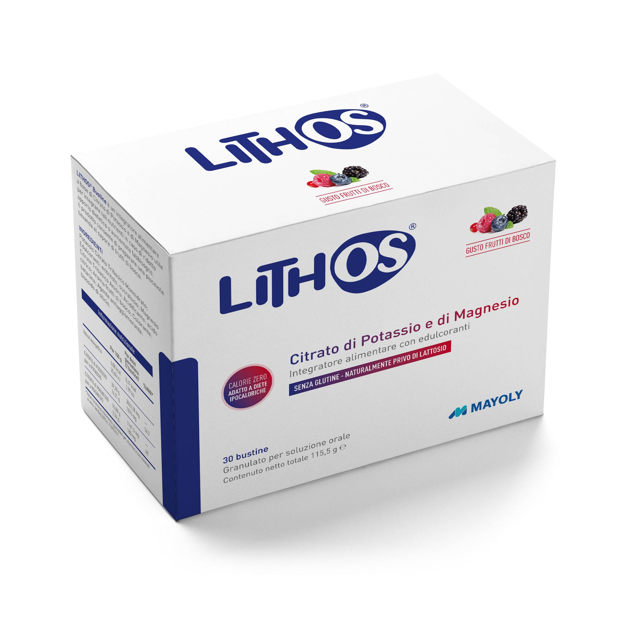 Lithos - Integratore per l'equilibrio acido-base - Gusto Frutti di bosco - 30 bustine