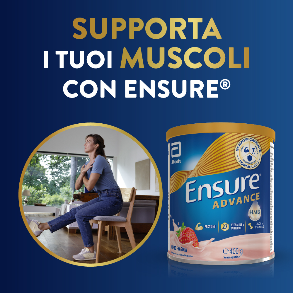 Ensure® Advance Integratore in polvere forza & energia 400g Fragola