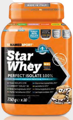 Named Sport Star Whey Isolate Cookies&Cream Integratore di Proteine Isolate del Siero del Latte 750 g