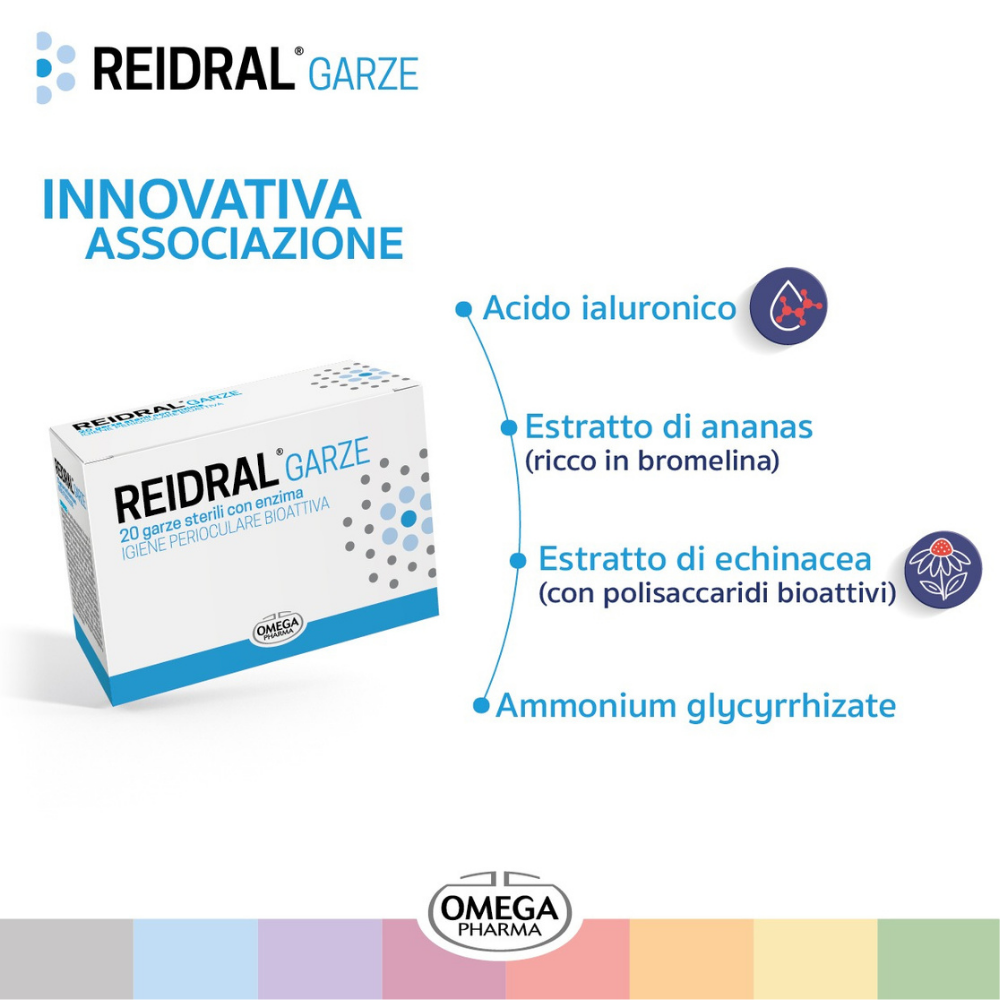 Omega Pharma Reidral - 20 Garze Sterili Per Igiene Perioculare Bioattiva