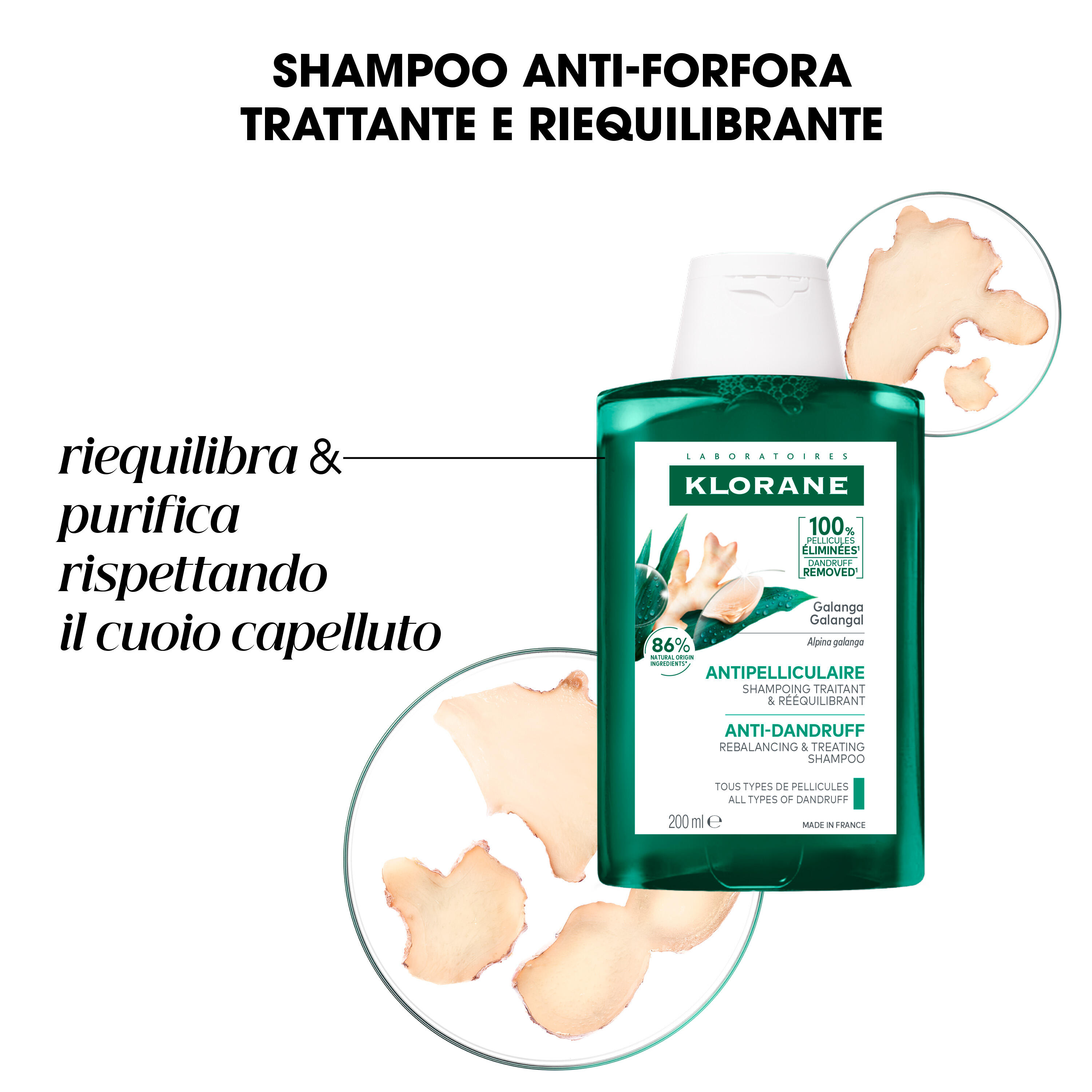 Klorane - Shampoo Anti-Forfora Trattante E Riequilibrante Alla Galanga 200 ml