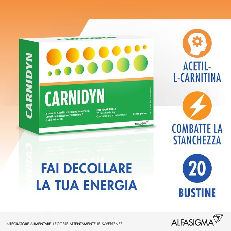 Carnidyn Integratore Tonico Energetico 20 Bustine 