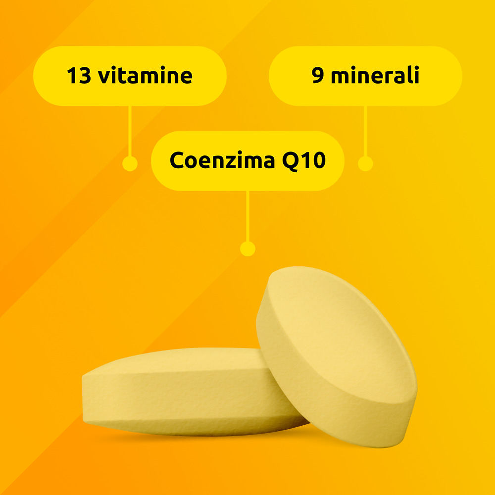 Supradyn Ricarica Integratore Multivitaminico Completo con Vitamine A, B, C, D, E, K, Minerali e Coenzima Q10 contro la Stanchezza, Gusto Arancia, 60 Compresse Rivestite
